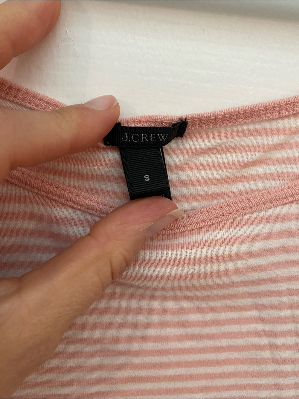 J. Crew Pink and White Striped 100% Cotton Tank - Small - Picture 2 of 4